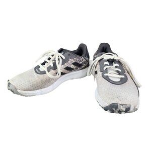 Womens Gray & White Adidas Sneakers Athletic Running Shoes Size 5